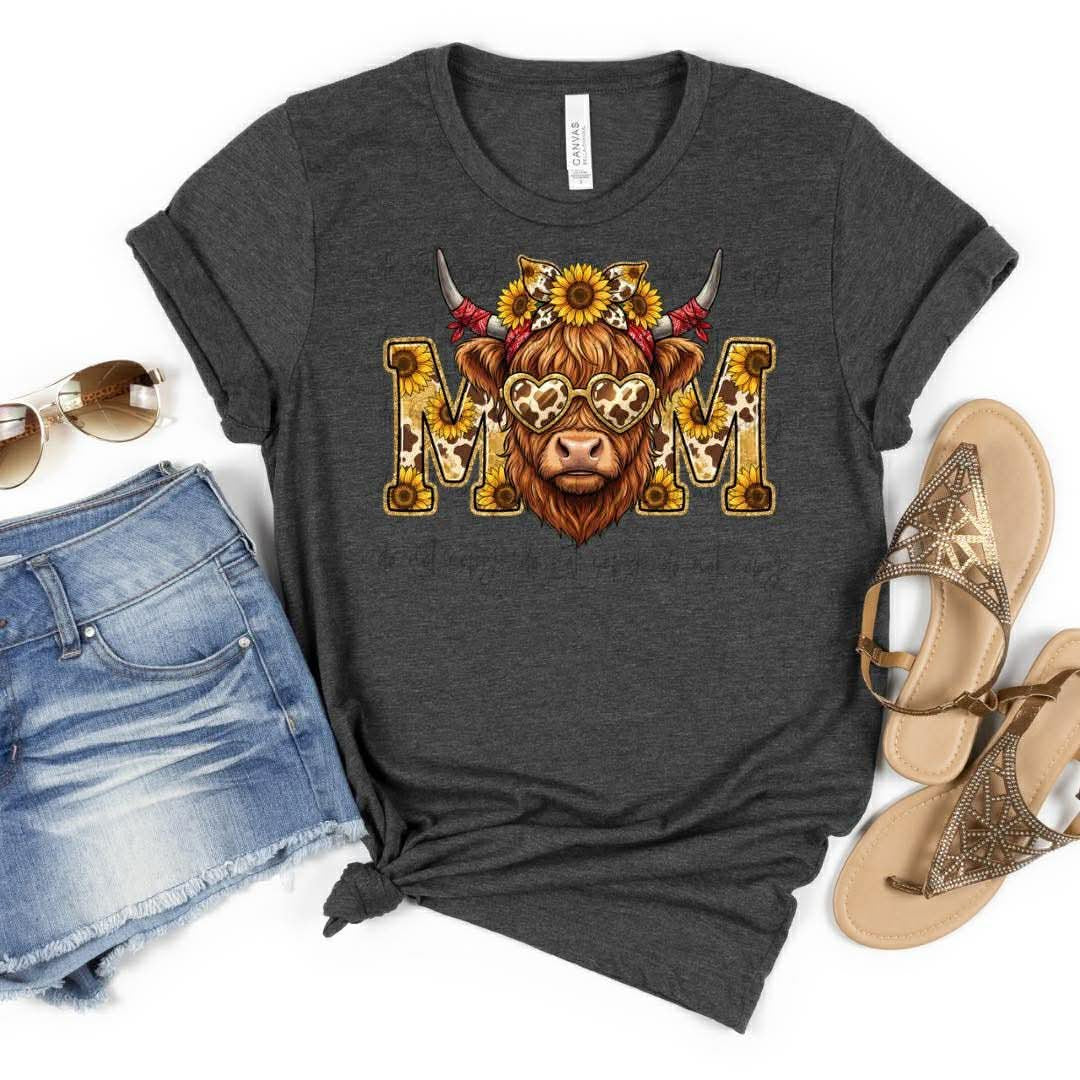 MOM - Highland Cow Sunflowers