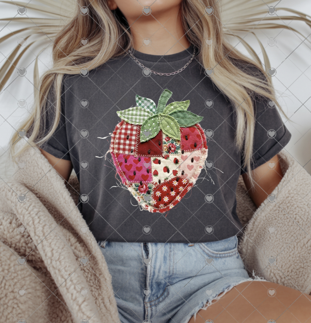 Retro Summer Patchwork Strawberry